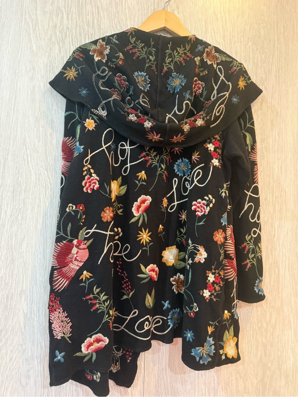 Johnny Was Rana Hooded Black Embroidered Cardigan XL - Picture 13 of 13